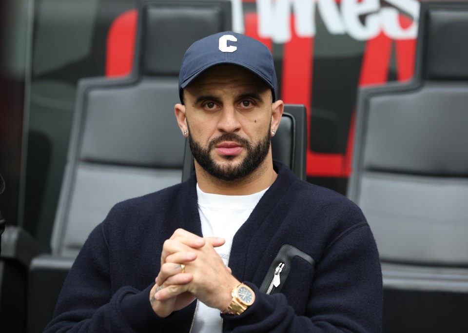 Walker was in the stands to watch Milan move up to sixth in the table