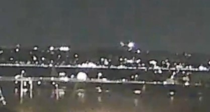 An image of a US Army helicopter colliding with an American Airlines plane