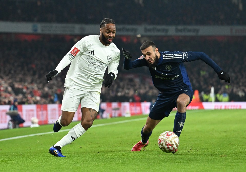 Sterling started against Man United and played 80 minutes