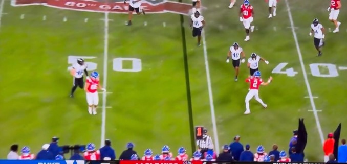 Jaxson Dart launches a missile down the sideline