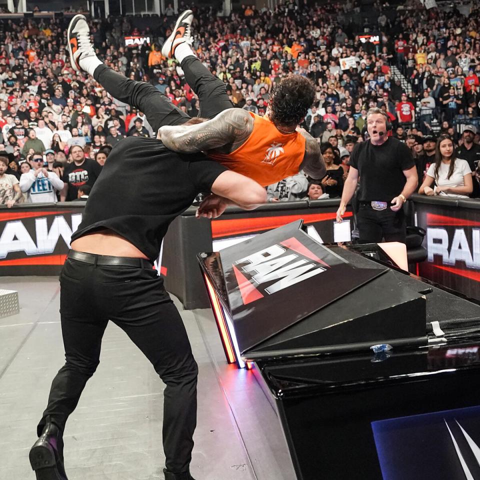 McAfee watched on as Gunther demolished Uso, but the fan favourite ended with the upper hand