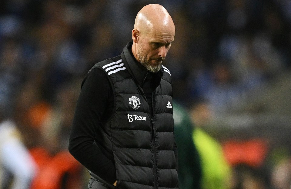 Erik ten Hag, Manchester United manager, at a soccer match.