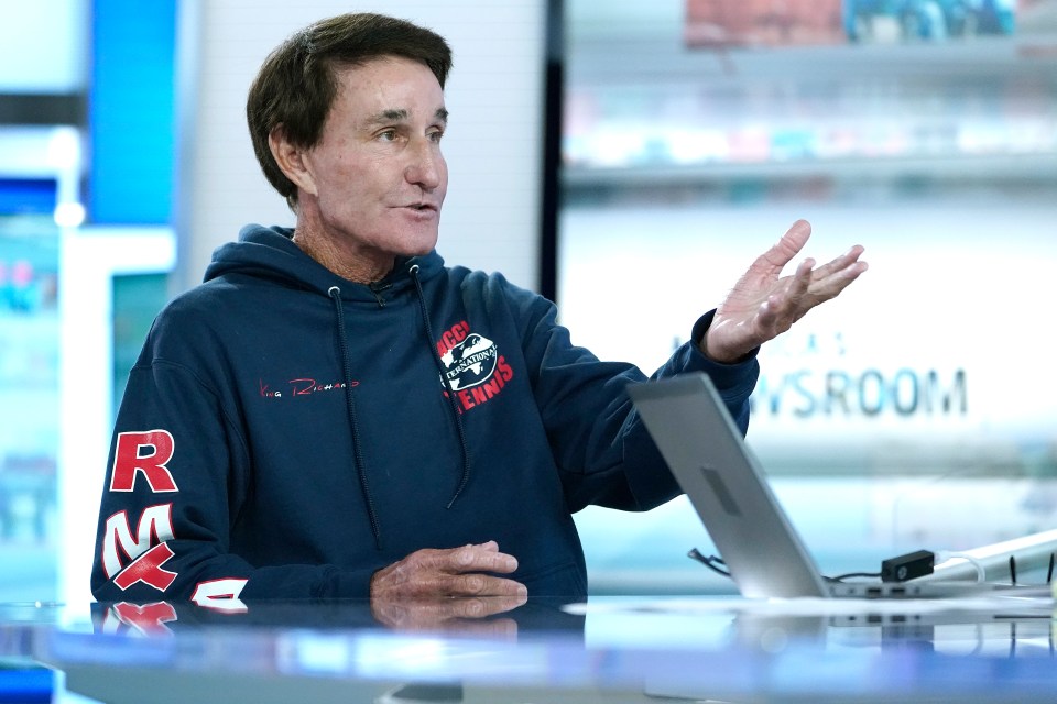 NEW YORK, NEW YORK - AUGUST 29: Professional tennis coach Rick Macci is interviewed by segment anchors Trace Gallagher and Dana Perino at Fox News' "America's Newsroom" at FOX Studios on August 29, 2022 in New York City. (Photo by John Lamparski/Getty Images)