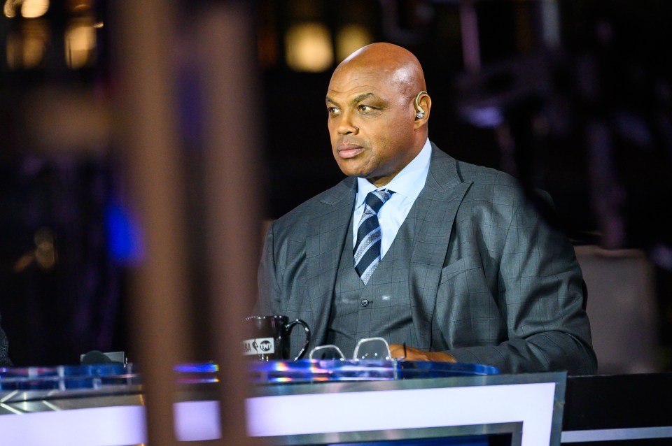 Boston, MA - October 22: Charles Barkley during a live presentation of "Inside the NBA," featuring a livestream of the season opener New York Knicks at Boston Celtics game and live music at City Hall Plaza. (Photo by Andrew Burke-Stevenson/The Boston Globe via Getty Images)