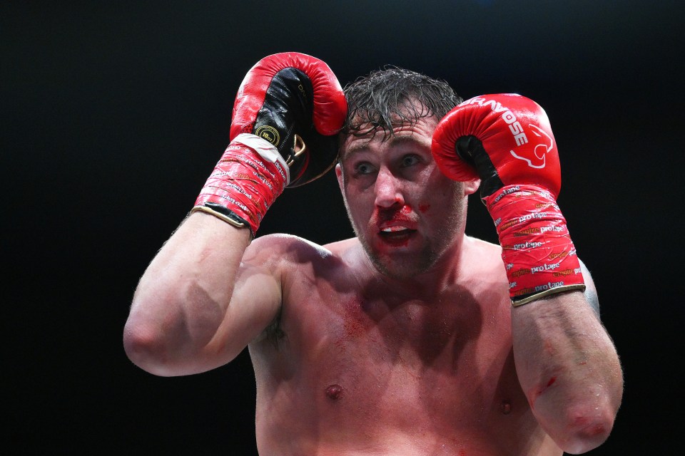 MANCHESTER, ENGLAND - JANUARY 18: Darren Till looks on against Anthony Taylor during their cruiserweight fight on the Misfits Boxing 30 Live fight card at Co-op Live on January 18, 2025 in Manchester, England. (Photo by Ben Roberts Photo/Getty Images)