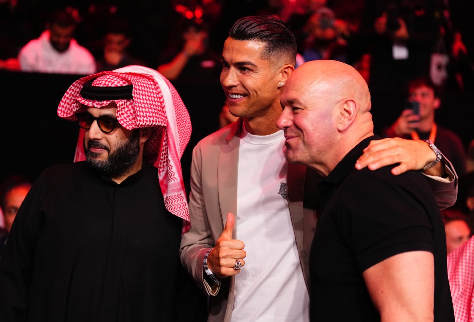Ronaldo was spotted alongside White and Turki Alalshikh at the UFC event