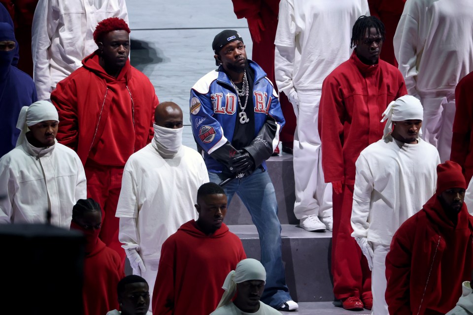 NEW ORLEANS, LOUISIANA - FEBRUARY 09: Kendrick Lamar performs onstage during Apple Music Super Bowl LIX Halftime Show at Caesars Superdome on February 09, 2025 in New Orleans, Louisiana.  (Photo by Chris Graythen/Getty Images)