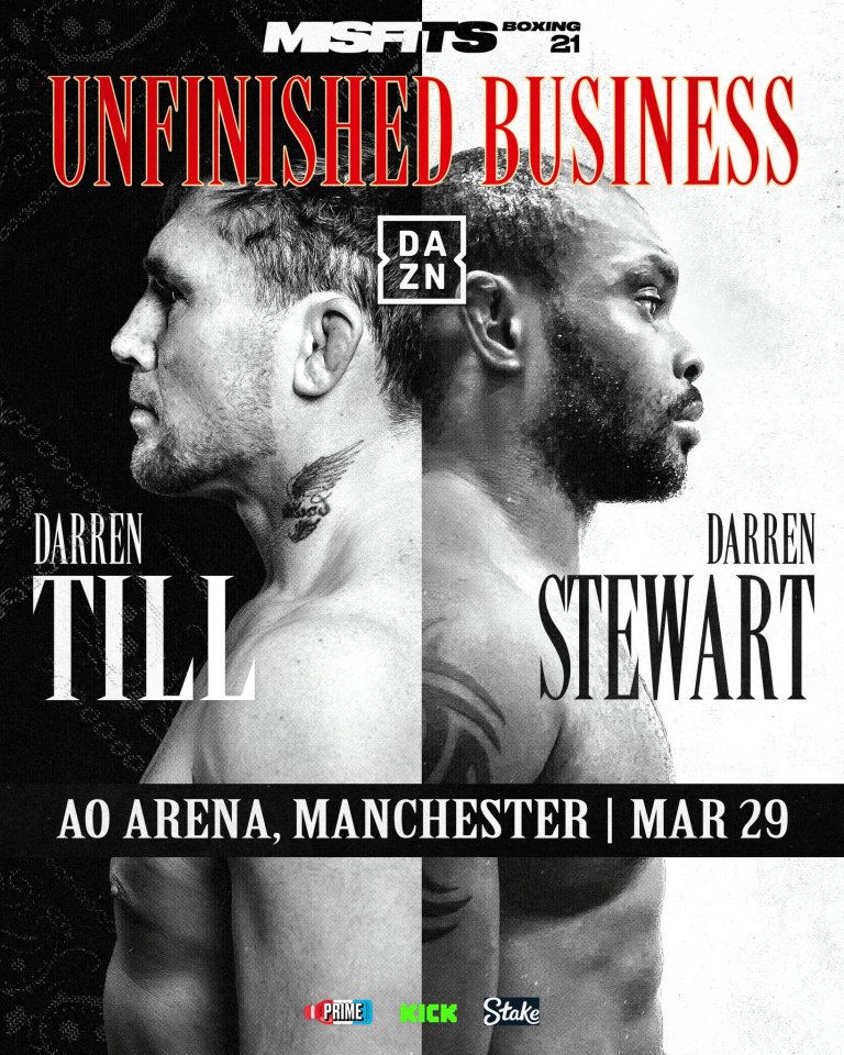 Till vs Stewart feature on the KSI vs Danis undercard in March