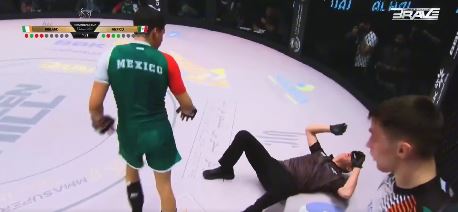 Referee Scott Manhardt was knocked out by the brutal rolling thunder kick
