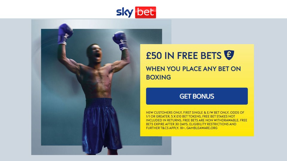 New customers can make use of Sky Bet's huge boxing offer this weekend