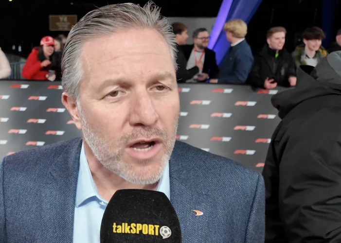 Zak Brown being interviewed.