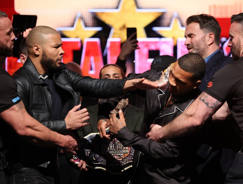 It all kicked off when Eubank Jr cracked an egg on his foe's face