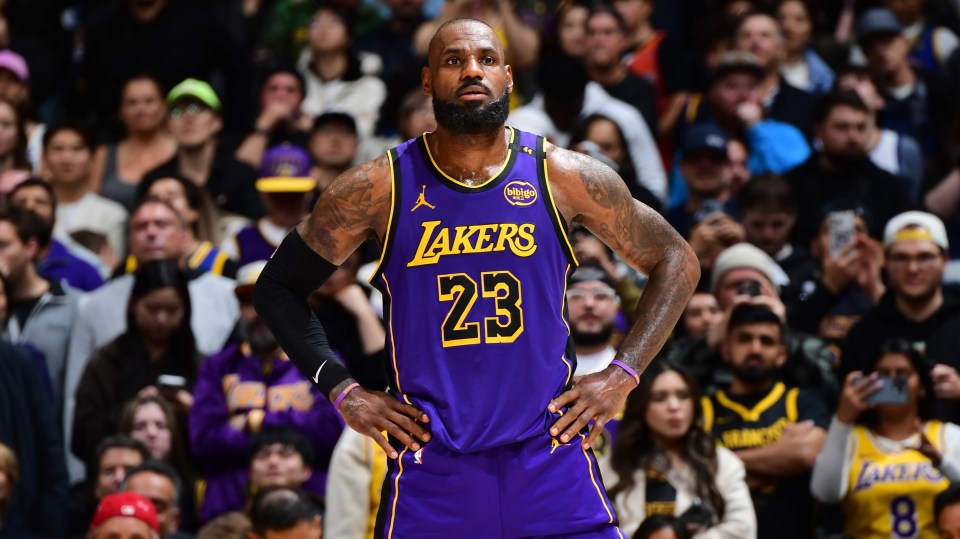 LeBron James in Lakers uniform.