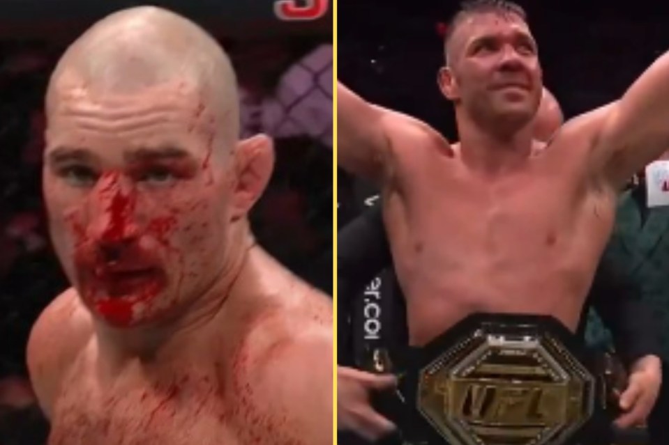 Strickland's nose was completely busted open