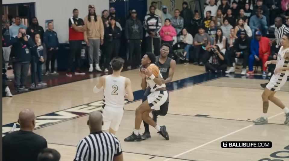 Bryce James was left one-on-one with the point guard before fouling him
