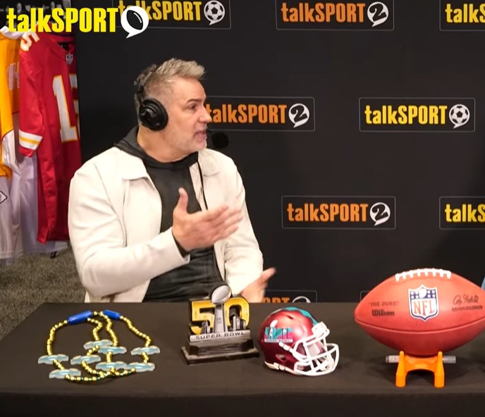 Kurt Warner on TalkSport, discussing Super Bowl LVII.