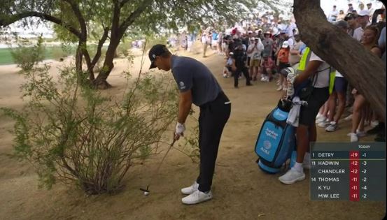 Spieth saved par from this position