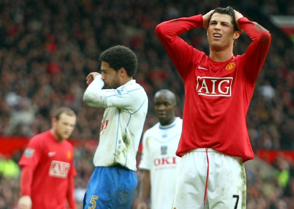 Ronaldo had a game to forget against Portsmouth in the 2007/08 FA Cup