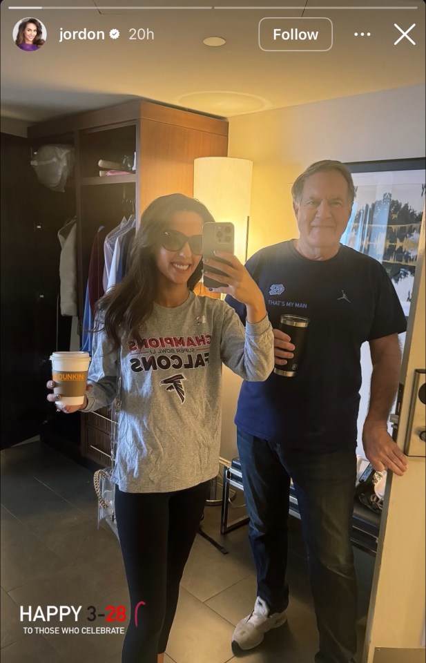 Hudson and Belichick mocked Falcons fans in a new Instagram post