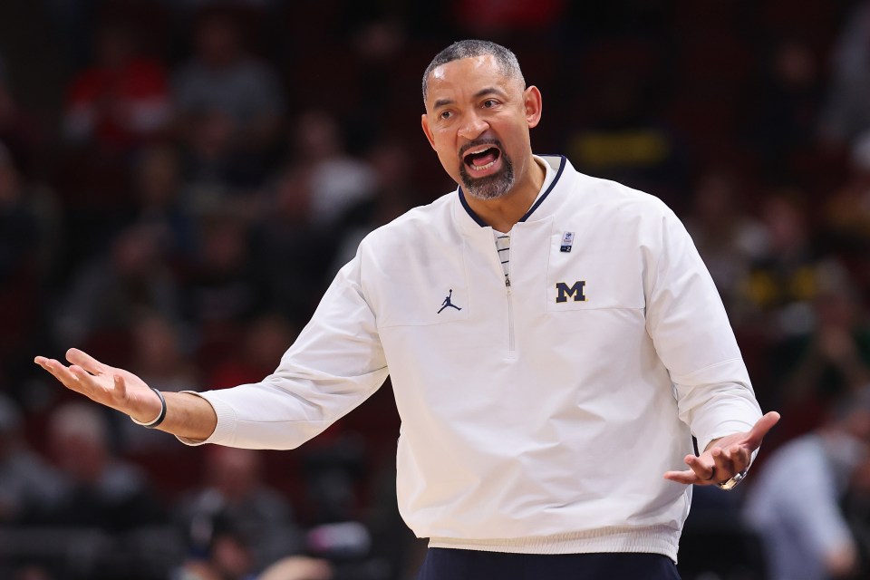 CHICAGO, ILLINOIS - MARCH 09: Head coach Juwan Howard of the Michigan Wolverines reacts against the Rutgers Scarlet Knights in the second half of the second round of the Big Ten Tournament at United Center on March 09, 2023 in Chicago, Illinois. (Photo by Michael Reaves/Getty Images)