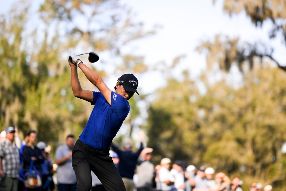 PONTE VEDRA BEACH, FLORIDA - MARCH 14: Min Woo Lee of Australia hits a tee shot on the 15th hole during the second round of THE PLAYERS Championship 2025 at TPC Sawgrass on March 14, 2025 in Ponte Vedra Beach, Florida. (Photo by Ben Jared/PGA TOUR via Getty Images)