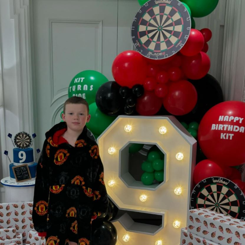 Kit Rooney's ninth birthday bash certainly showed his love for darts