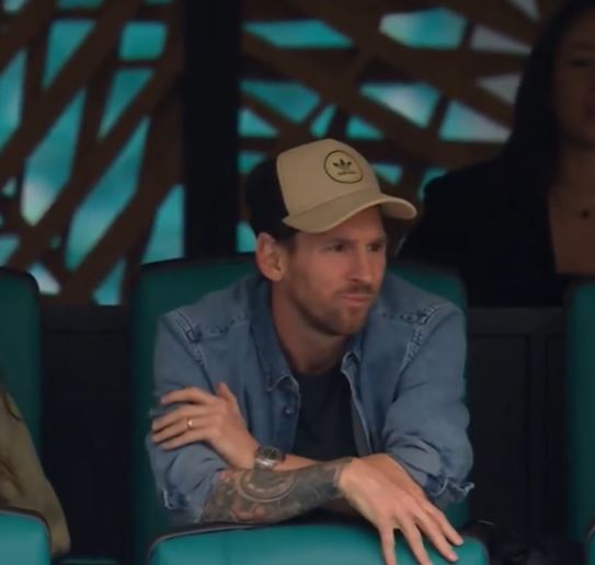 Messi was spotted in the crowd at the Hard Rock Stadium in Miami