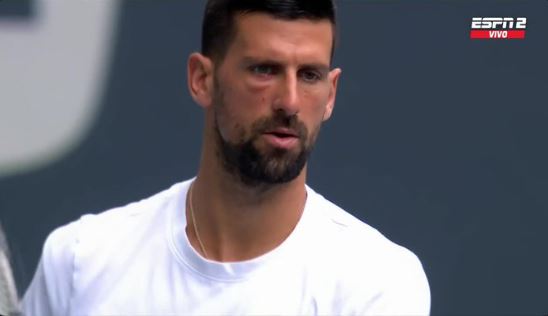 Djokovic appeared to have a nasty eye injury during his practice session