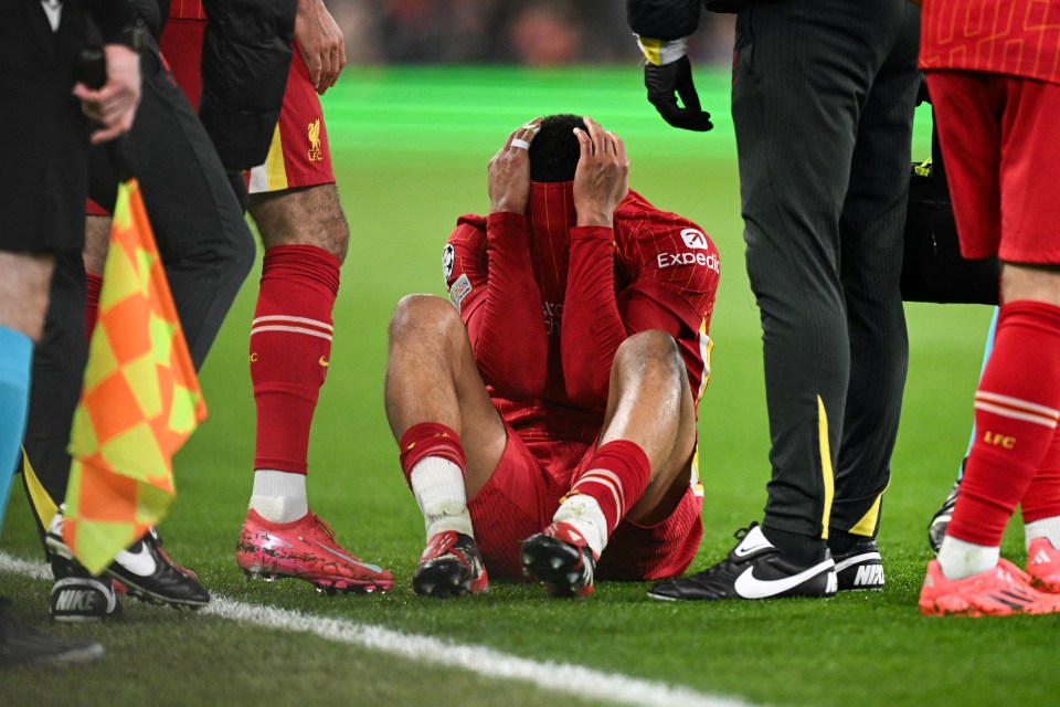 Alexander-Arnold cut a devastated figure on the sideline after picking up an injury