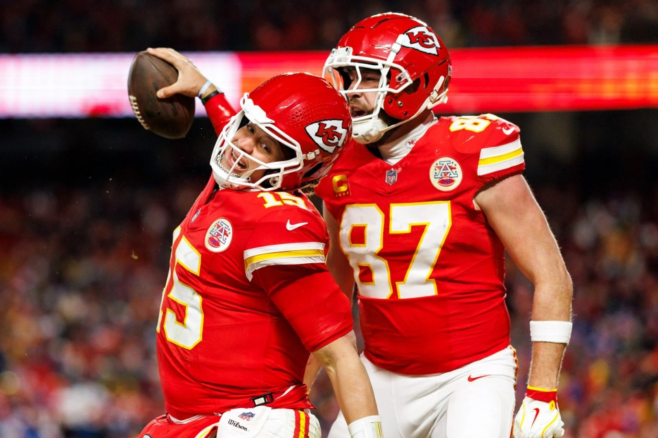 Kansas City Chiefs players celebrating a victory.