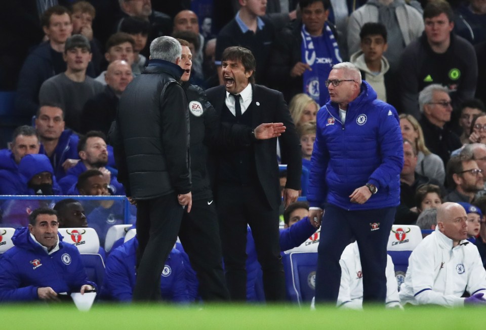 Conte was furious with Mourinho who had been seen laughing at the brandishing of the red card