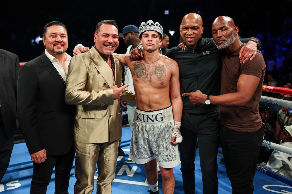 James (centre right) worked with Garcia for his last two fights