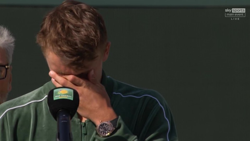 Rune cut an emotional figure post-match