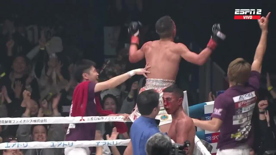 His adoring home crowd leapt to their feet when the referee stepped in