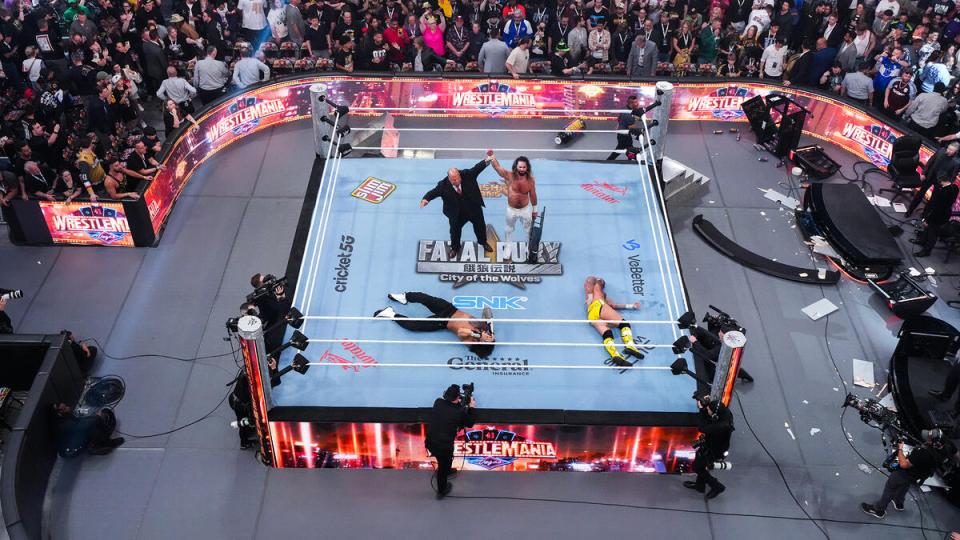 Saturday's WrestleMania main event was glorious chaos