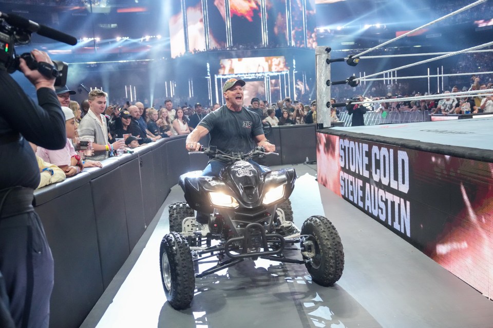 Stone Cold caused havoc on his bike