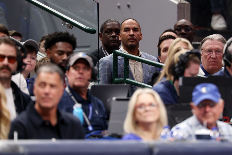 DALLAS, TEXAS - APRIL 09: General Manager Nico Harrison of the Dallas Mavericks looks on against the Los Angeles Lakers during the fourth quarter at American Airlines Center on April 09, 2025 in Dallas, Texas. NOTE TO USER: User expressly acknowledges and agrees that, by downloading and or using this photograph, user is consenting to the terms and conditions of the Getty Images License Agreement.  (Photo by Sam Hodde/Getty Images)