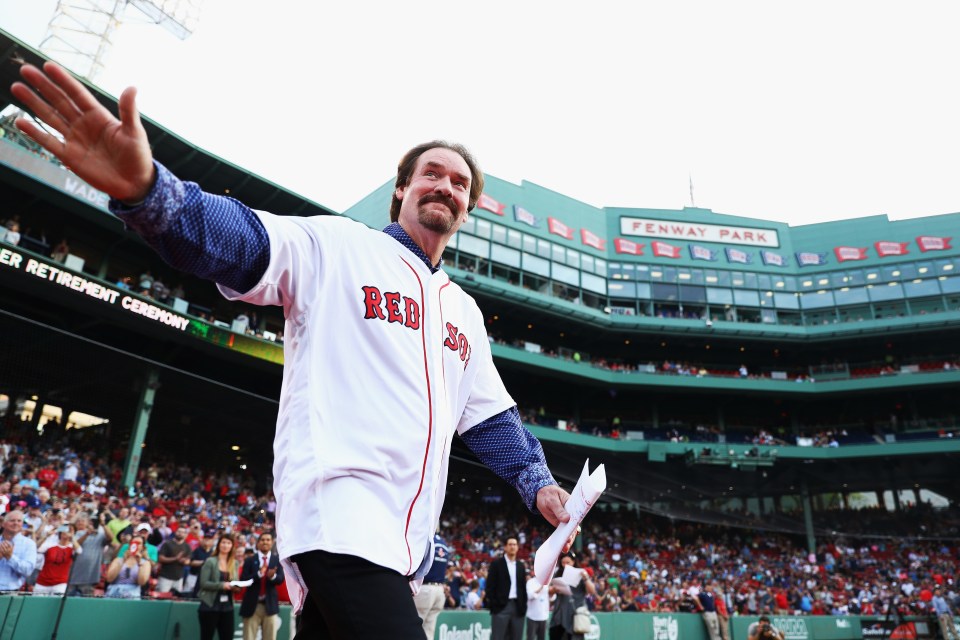 BOSTON, MA - MAY 26:  Wade Boggs acknowledges the crowd prior to his number 26 retirement ceremony before the game between the Boston Red Sox and the Colorado Rockies at Fenway Park on May 26, 2016 in Boston, Massachusetts.  (Photo by Maddie Meyer/Getty Images)