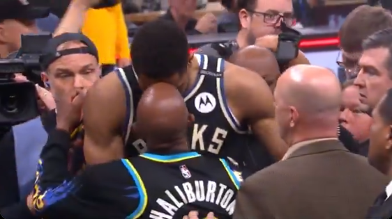 Giannis clashed with Haliburton's father after the Bucks suffered playoff defeat