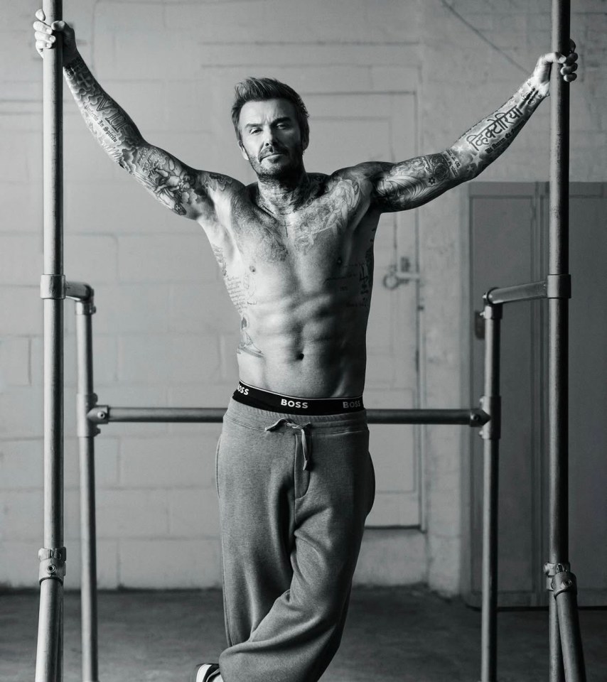 Beckham has seen an improvement on his pecs since taking on his upper body