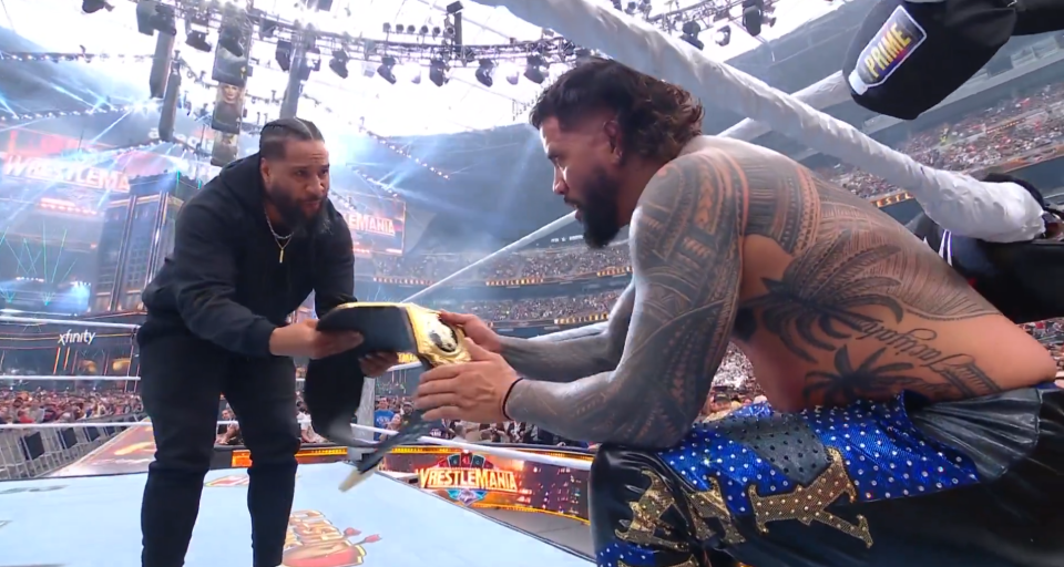 Jimmy joined Jey to celebrate his world title win over Gunther