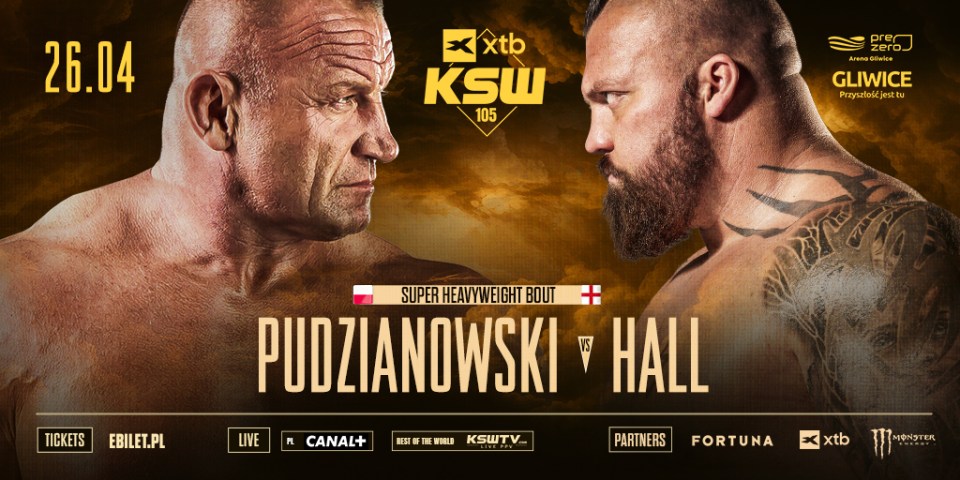 Hall fights Pudzianowski at the Prezero Arena in Gliwice, Poland on April 26