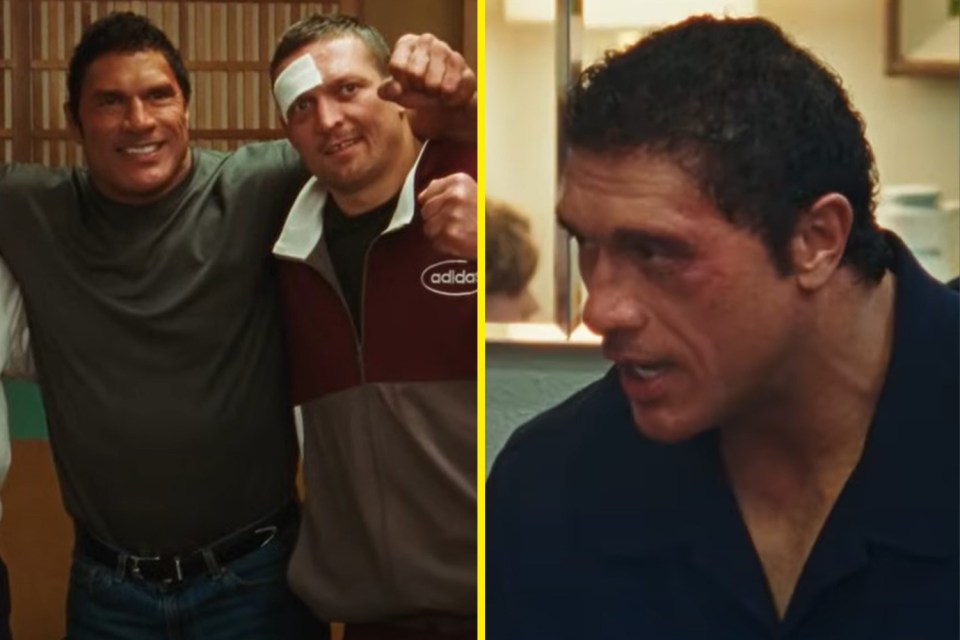 The Rock looks totally unrecognisable in his new film 'The Smashing Machine' with Usyk