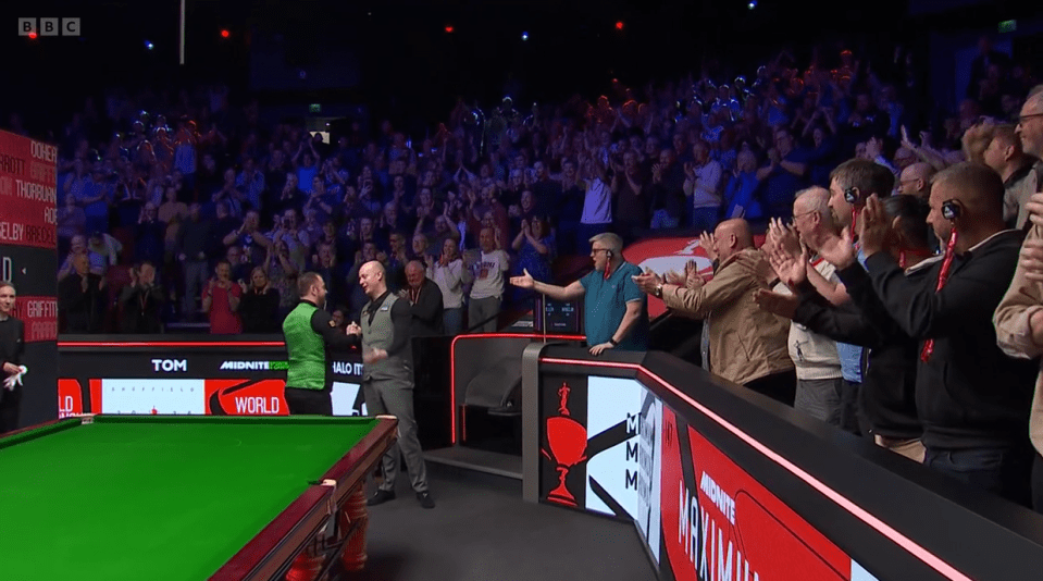 The crowd gave the Northern Irishman a standing ovation inside The Crucible