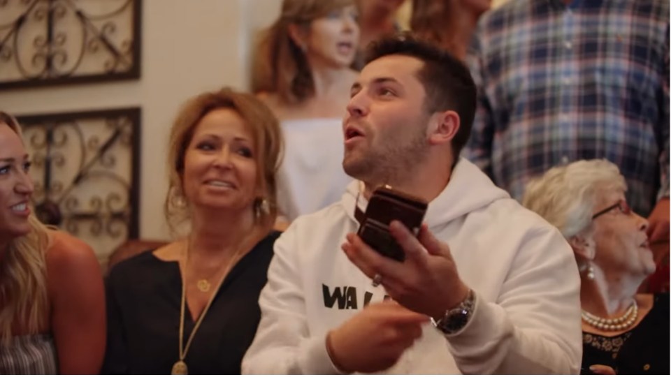 Mayfield saw the funny side, before being drafted first overall minutes later