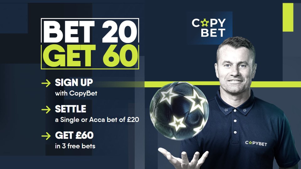Bet £20 with Copybet and get £60 in free bets