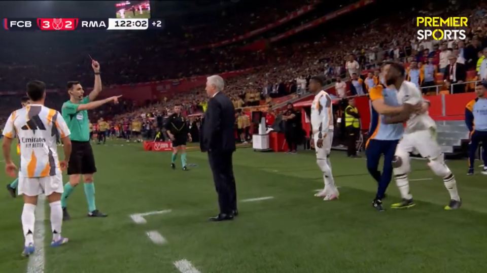 Rudiger was one of three Madrid players to be sent off