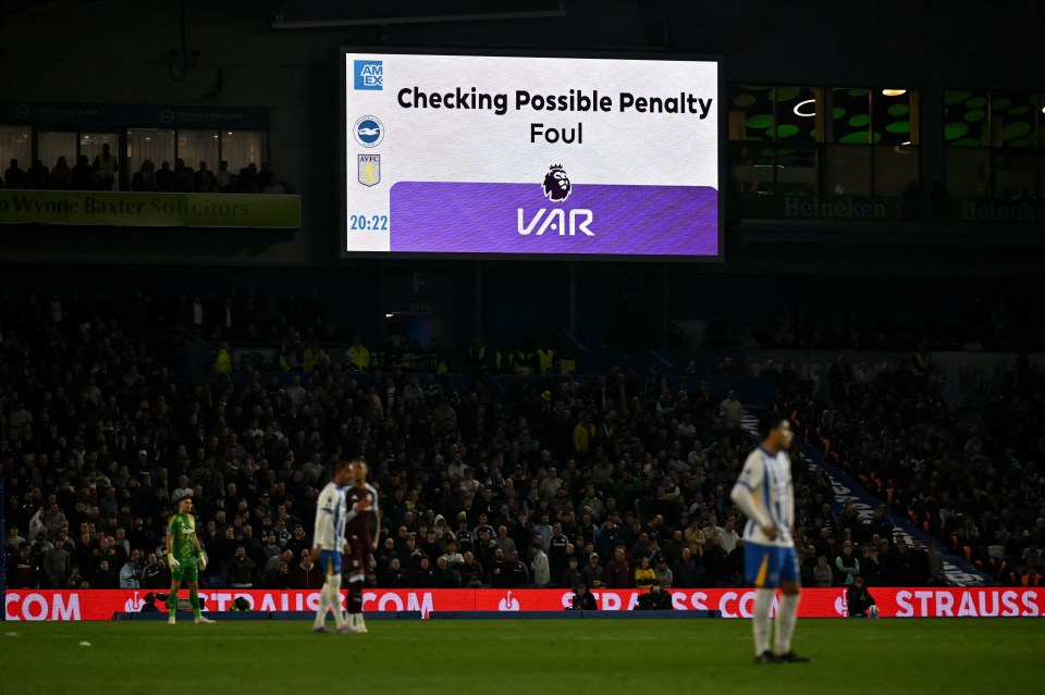 Villa thought they had a penalty when Jacob Ramsey was tripped up in the box