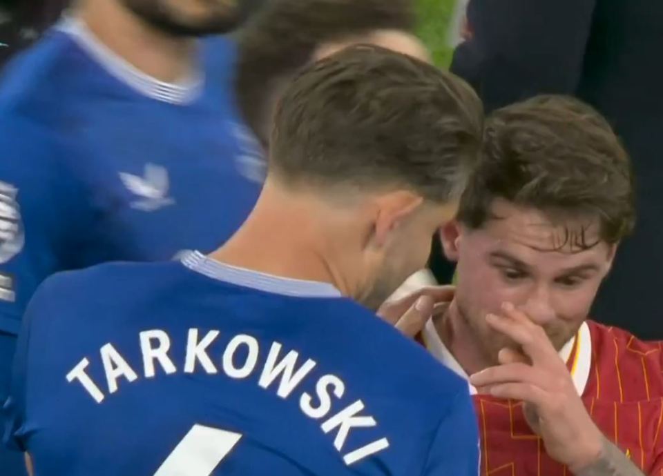 The pair spoke after the game where it appeared Tarkowski made an apology
