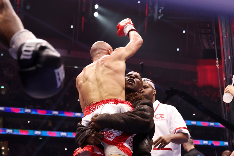 Eubank Sr lifted his son into the air after his win was confirmed